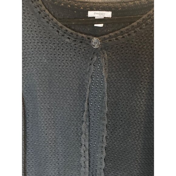 Dress barn Black Cardigan Button Top Open Front 3/4 Sleeve Women 18/20 - Picture 2 of 6